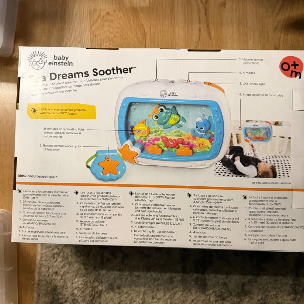 Baby Einstein Sea Dreams Soother Crib Musical Toy Light Machine Remote 11058 NEW